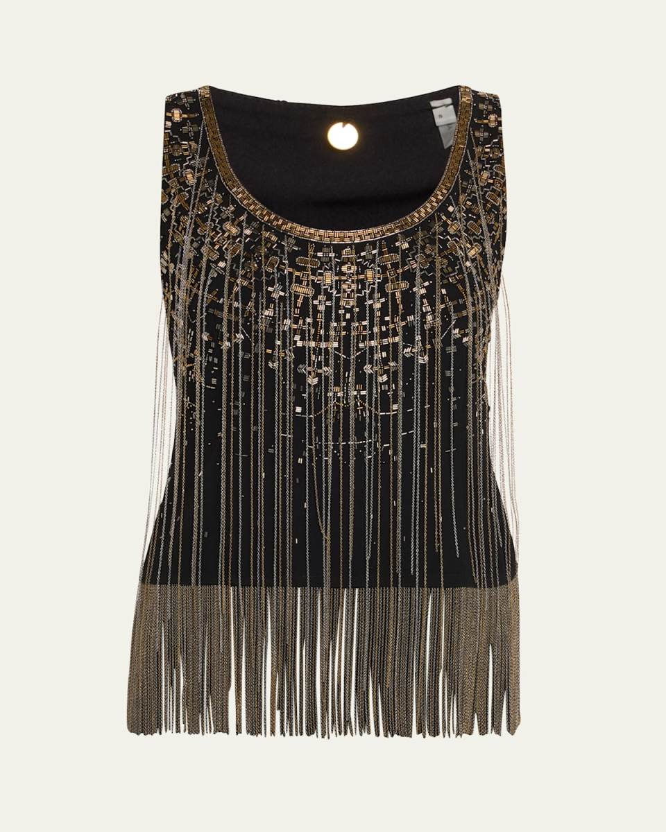 Lilit Chain Fringe Sleeveless Blous